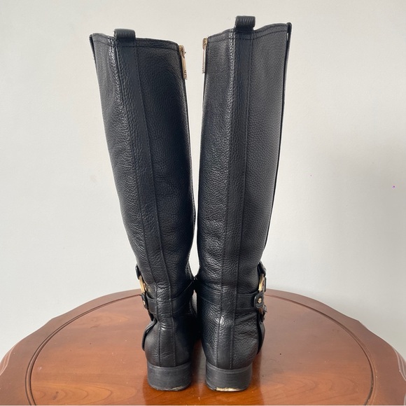Tory Burch Amanda Black Pebbled Leather Riding boots | US 6.5 - Picture 2 of 8